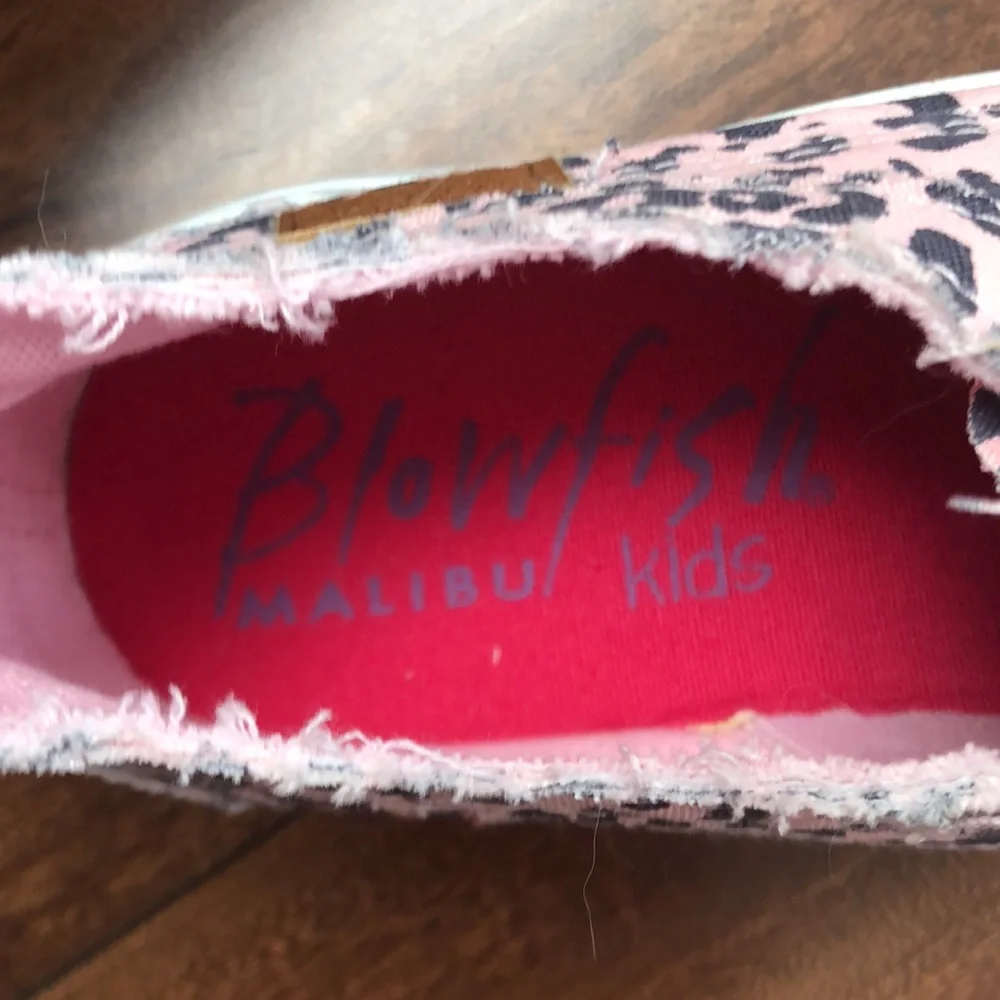 Blowfish Pink Leopard Print Slip-On Kids Sneakers